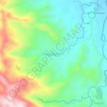 Mapa topográfico Upper Maculan, altitud, relieve