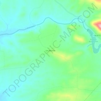 Mapa topográfico Los Mirones, altitud, relieve