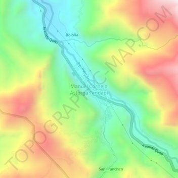 Mapa topográfico Manuel Cornejo Astorga Tandapi, altitud, relieve