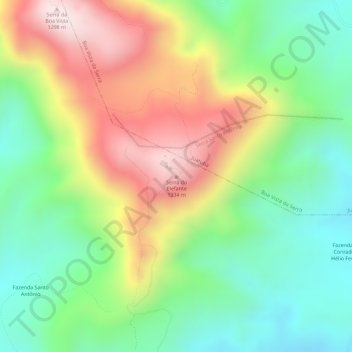 Mapa topográfico Serra do Elefante, altitud, relieve