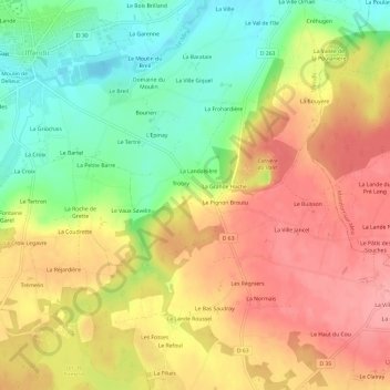 Mapa topográfico L'Aumelle, altitud, relieve