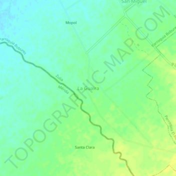 Mapa topográfico La Guaira, altitud, relieve