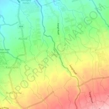 Mapa topográfico Limbon, altitud, relieve