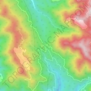 Mapa topográfico Jainagar, altitud, relieve