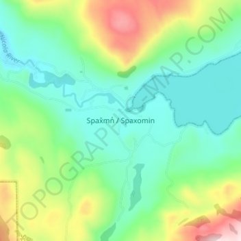 Mapa topográfico Spaxomin, altitud, relieve