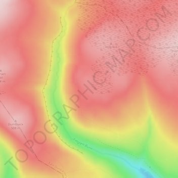 Mapa topográfico The Campsie Fells, altitud, relieve