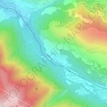 Mapa topográfico Perles, altitud, relieve