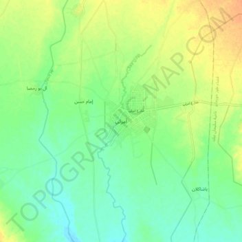 Mapa topográfico Amirli, altitud, relieve