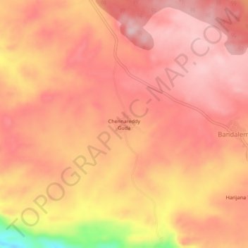 Mapa topográfico Chennareddy Guda, altitud, relieve