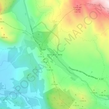 Mapa topográfico Venta de la Leche, altitud, relieve