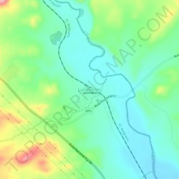 Mapa topográfico Lumbreras, altitud, relieve