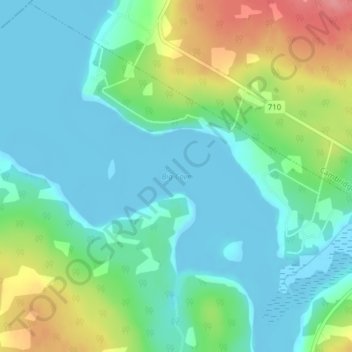 Mapa topográfico Big Cove, altitud, relieve