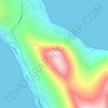 Mapa topográfico Støðlafjall, altitud, relieve