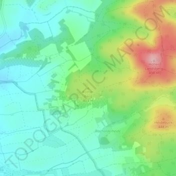 Mapa topográfico Rother Berg, altitud, relieve