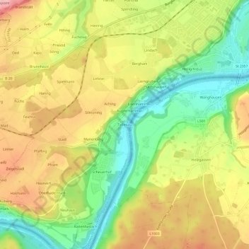 Mapa topográfico Tiefenau, altitud, relieve