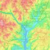 Mapa topográfico Washington, D.C., altitud, relieve