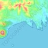 Mapa topográfico Le Diamant, altitud, relieve