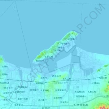 Mapa topográfico 宁海街道, altitud, relieve