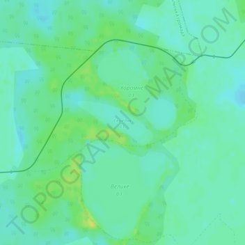 Mapa topográfico Среднее оз., altitud, relieve
