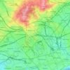 Mapa topográfico London Borough of Camden, altitud, relieve