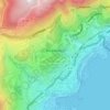 Mapa topográfico Beausoleil, altitud, relieve