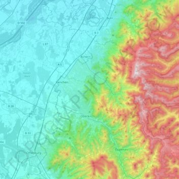 Mapa topográfico Rench, altitud, relieve