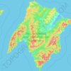 Mapa topográfico Isla Gran Chantar, altitud, relieve