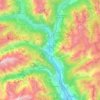 Mapa topográfico L'Argentière-la-Bessée, altitud, relieve