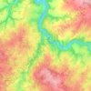Mapa topográfico Crozant, altitud, relieve