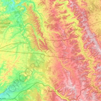 Mapa topográfico L'Aire, altitud, relieve