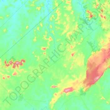 Mapa topográfico Nova União, altitud, relieve