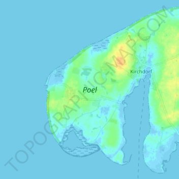 Mapa topográfico Poel, altitud, relieve