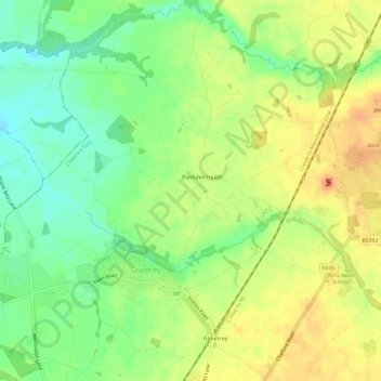 Mapa topográfico Goostrey, altitud, relieve