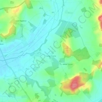 Mapa topográfico Canon Frome, altitud, relieve