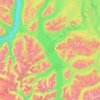 Mapa topográfico Tŝilhqox Biny (Chilko Lake), altitud, relieve