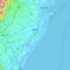 Mapa topográfico 鈴鹿市, altitud, relieve