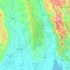 Mapa topográfico Bago, altitud, relieve