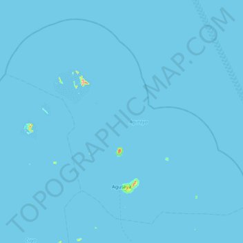 Mapa topográfico Agutaya, altitud, relieve
