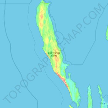 Mapa topográfico Dirk Hartog Island, altitud, relieve