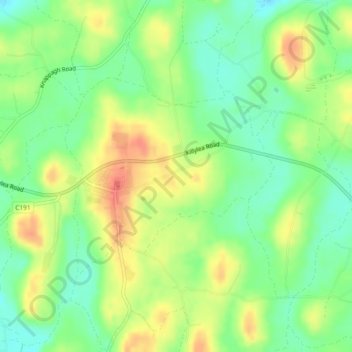 Mapa topográfico Killylea, altitud, relieve