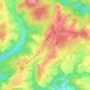 Mapa topográfico Auderath, altitud, relieve
