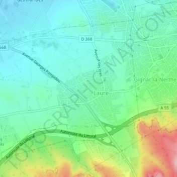 Mapa topográfico 13180, altitud, relieve