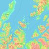 Mapa topográfico Harstad, altitud, relieve