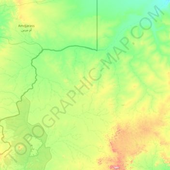 Mapa topográfico Kutum, altitud, relieve