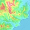 Mapa topográfico Sainte-Maxime, altitud, relieve
