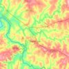 Mapa topográfico Ourinhos, altitud, relieve