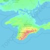 Mapa topográfico Krim, altitud, relieve