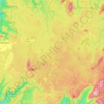 Mapa topográfico Guildford, altitud, relieve