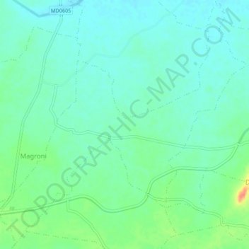 Mapa topográfico Magrauni, altitud, relieve