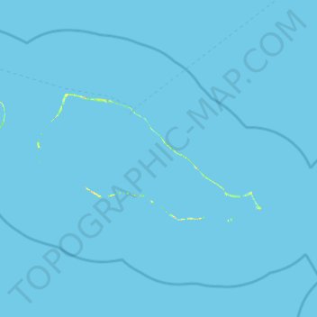 Mapa topográfico Rangiroa, altitud, relieve